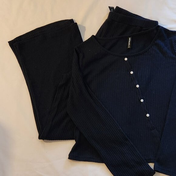 Just Fashion Now lounge set sz XXL navy blue ribbed knit EUC - Picture 2 of 3